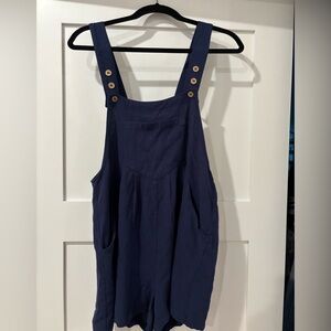 Navy Blue Romper with Button Details